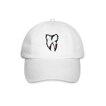Dent colorée, dessin, dessinée à la main. - Casquette classique - blanc/blanc - Devant