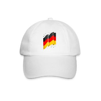 Deutschland Flagge Deutsche Fahne Used Look Heimat - Baseballkappe - Weiß/Weiß - Vorne