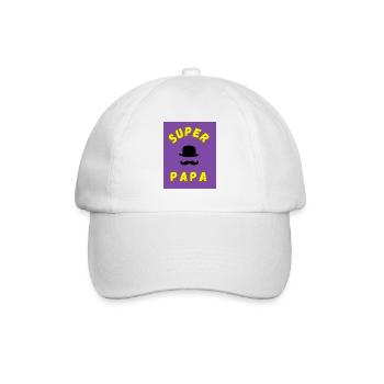 SUPER PAPA. PAPA. BONNE FÊTE PAPA. PAPA. FÊTE - Casquette classique - blanc/blanc - Devant