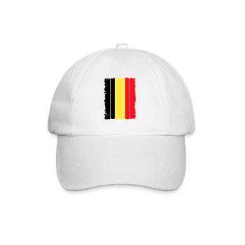 Belgium Flag Vintage Belgian Flag Distressed Look - Baseball Cap - white/white - Front