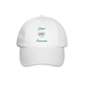 JOYEUX ANNIVERSAIRE - Casquette classique - blanc/blanc - Devant