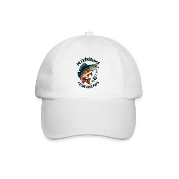 Pêche avec papa T-shirt de pêche pour enfants - Casquette classique - blanc/blanc - Devant
