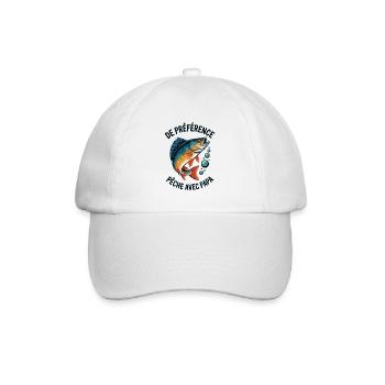 Pêche avec papa, aventures avec papa - Casquette classique - blanc/blanc - Devant