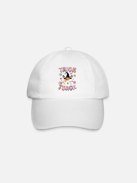 Trick Or Teach Halloween Costume For Women - Baseball Cap - white/white