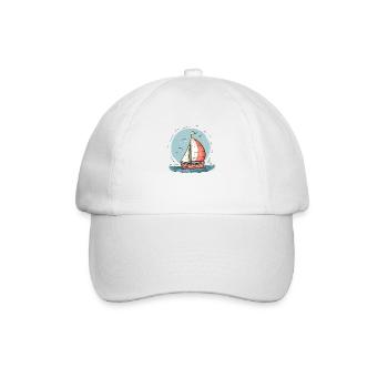 Segelboot - Baseballkappe - Weiß/Weiß - Vorne