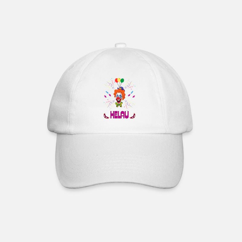 Fasching | Clown | Helau | Lustig | Karneval - Baseballkappe - Weiß/Weiß