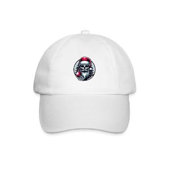 Santa Claus Skull with Christmas Ornament - Baseball Cap - white/white - Front