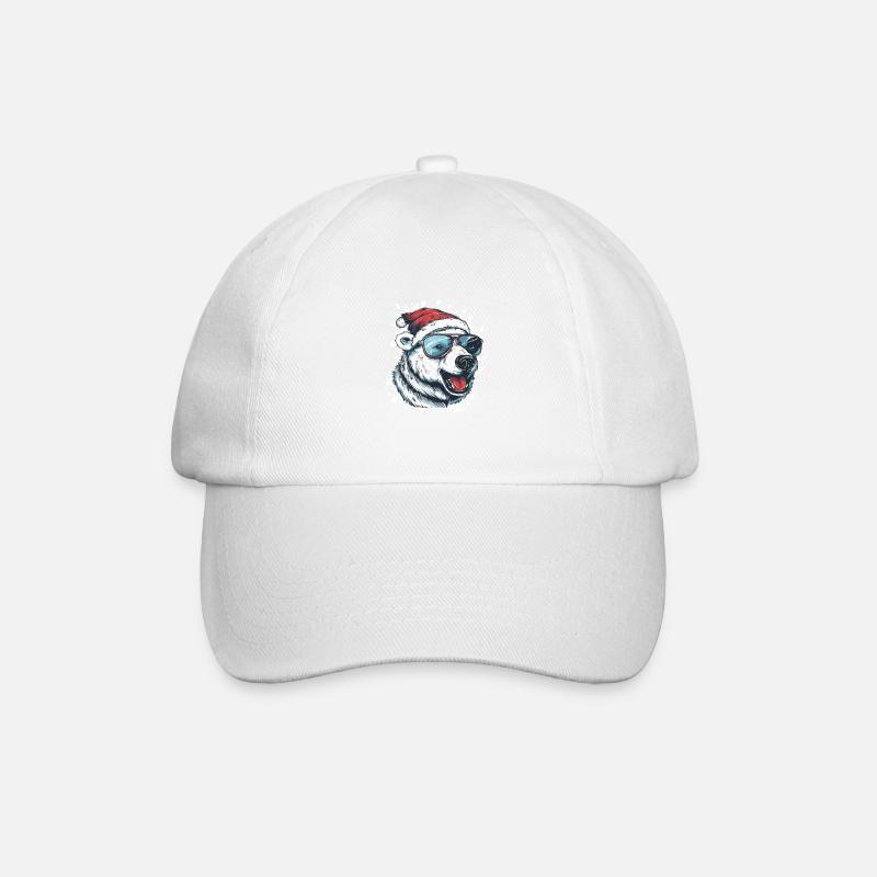Eisbär Weihnachten Lustig - Baseballkappe - Weiß/Weiß