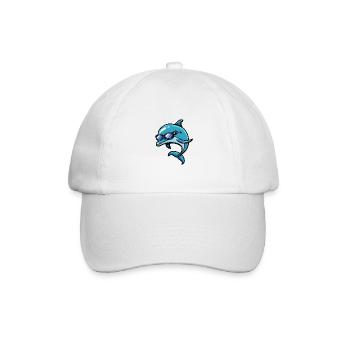 Delfin Cool Comic - Baseballkappe - Weiß/Weiß - Vorne