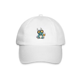 Dinosaurier triceratops Apres Ski Bier - Baseballkappe - Weiß/Weiß - Vorne