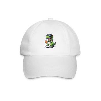 Dinosaur T-Rex Après Ski Beer Comic - Baseball Cap - white/white - Front
