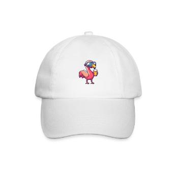 Flamingo Apres Ski Bier Comic - Baseballkappe - Weiß/Weiß - Vorne