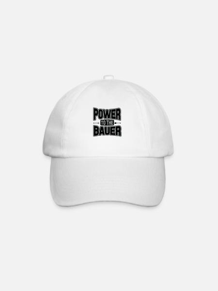 Power to the Bauer - Baseballkappe - Weiß/Weiß