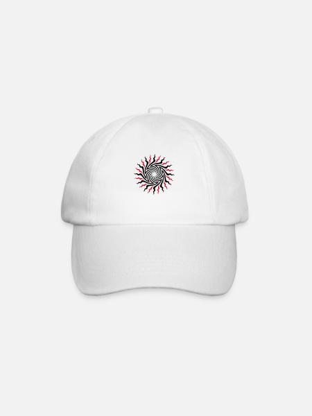 psychedelic_sun_201007_a_color - Baseball Cap - white/white