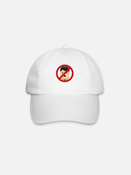 Emoticon - Gegen Rechts - Baseballkappe - Weiß/Weiß