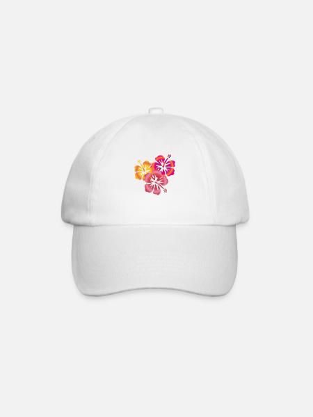 BALI Hibiscus flowers - Baseball Cap - white/white