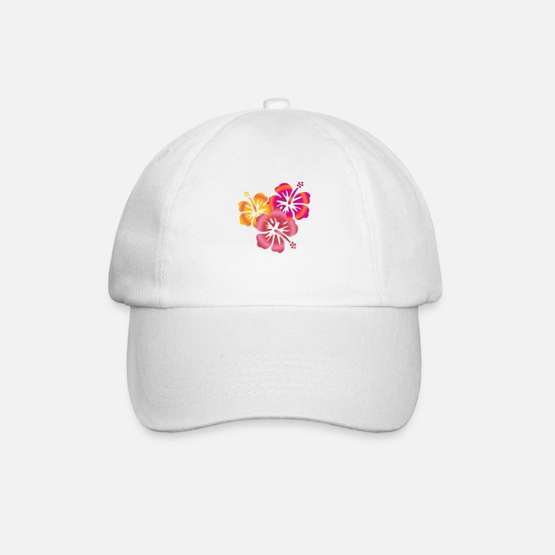 BALI fleurs d'hibiscus - Casquette classique - blanc/blanc