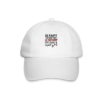 Si papy ne peut pas le réparer personne ne peut - Casquette classique - blanc/blanc - Devant