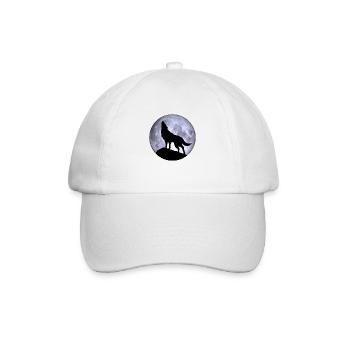 Wolf full moon Halloween night nightmare nightmare - Baseball Cap - white/white - Front