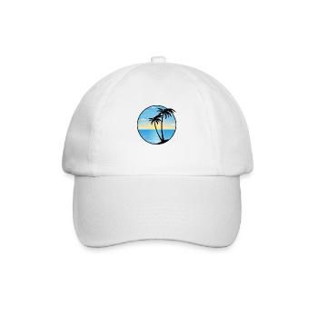 Palmen Urlaub Meer Strand 01 AllroundDesigns - Baseballkappe - Weiß/Weiß - Vorne