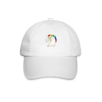 Unicorn skull - Baseball Cap - white/white - Front