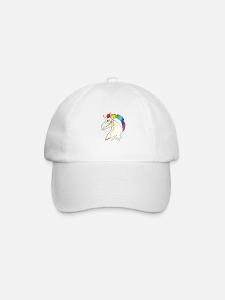 Unicorn skull - Baseball Cap - white/white