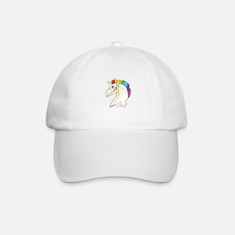 Einhorn Schädel - Baseballkappe - Weiß/Weiß