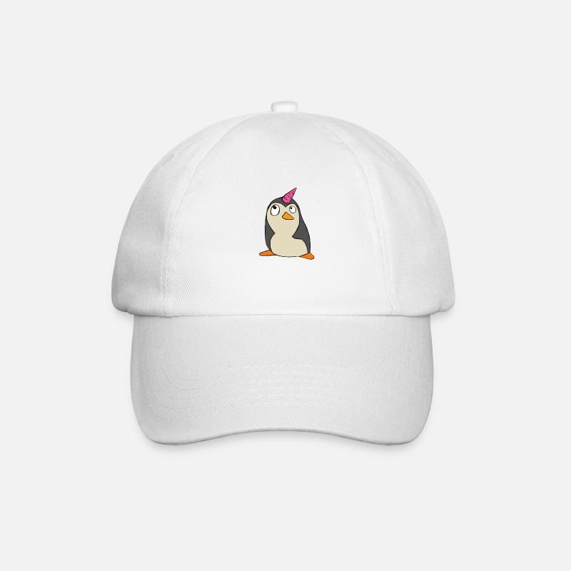Pinguin Einhorn - Baseballkappe - Weiß/Weiß