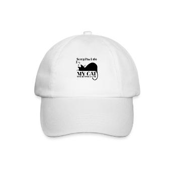 Désolé, je suis en retard - mon chat assis sur moi ce - Casquette classique - blanc/blanc - Devant
