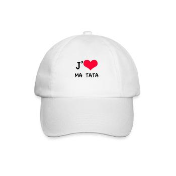 Ich liebe meine tata roten Herzen - Baseballkappe - Weiß/Weiß - Vorne