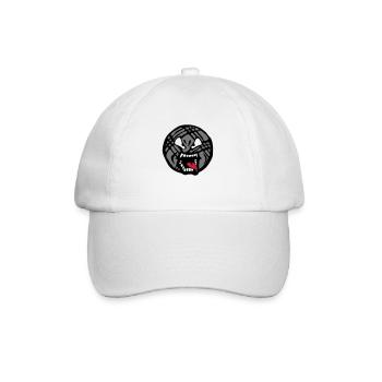 Petanque cartoon face tongue mouth of - Baseball Cap - white/white - Front