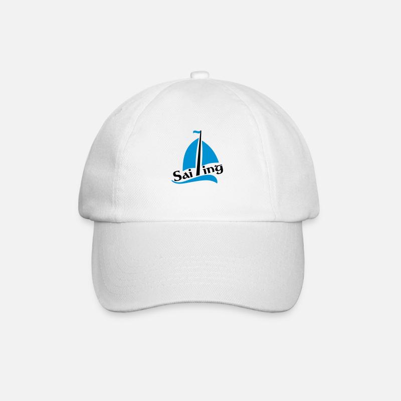 Segelboot - Baseballkappe - Weiß/Weiß