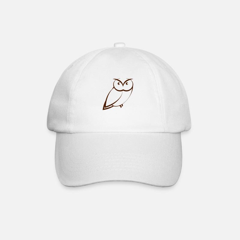 Eule - Baseballkappe - Weiß/Weiß