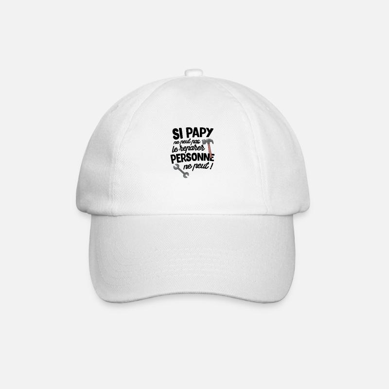 cadeau papy papi bricoleur - Casquette classique - blanc/blanc