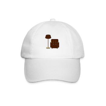 floor_lamp_and_armchair - Baseball Cap - white/white - Front