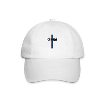 Srbija Flag - Baseballkappe - Weiß/Weiß - Vorne