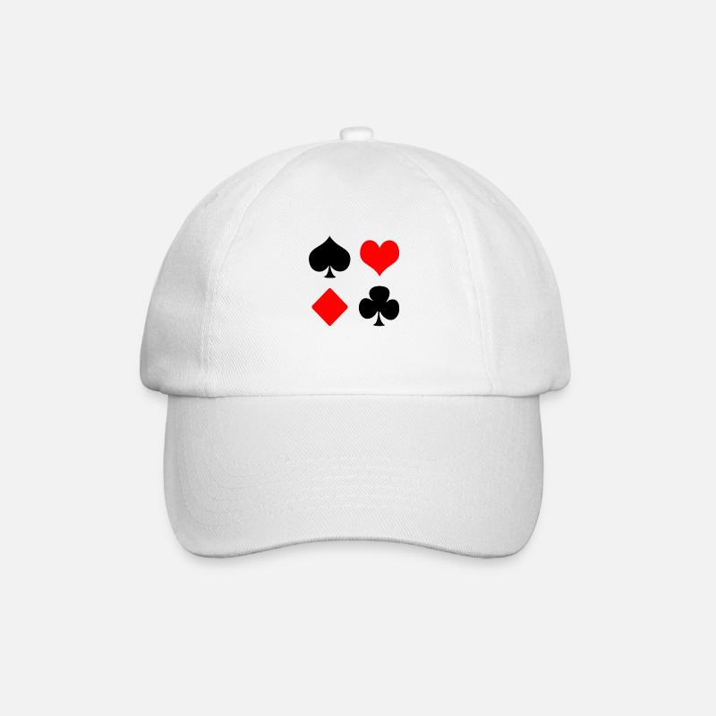 Spielkarten, Poker - Baseballkappe - Weiß/Weiß