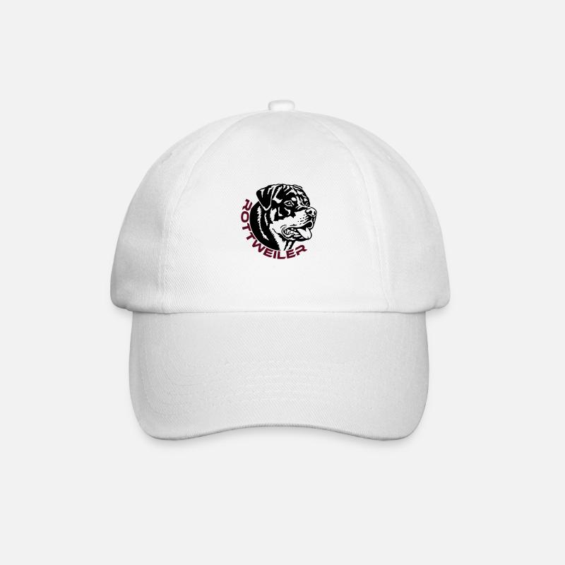 570 Rottweiler Rüde - Baseballkappe - Weiß/Weiß