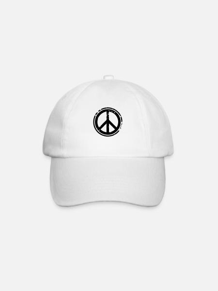Peacezeichen Friedenssymbol Used Look Grunge Peace - Baseballkappe - Weiß/Weiß