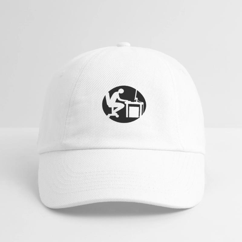 Computer desk nerd logo Baseball Cap
