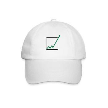 profit through the ceiling line ascending arrow ch - Baseball Cap - white/white - Front