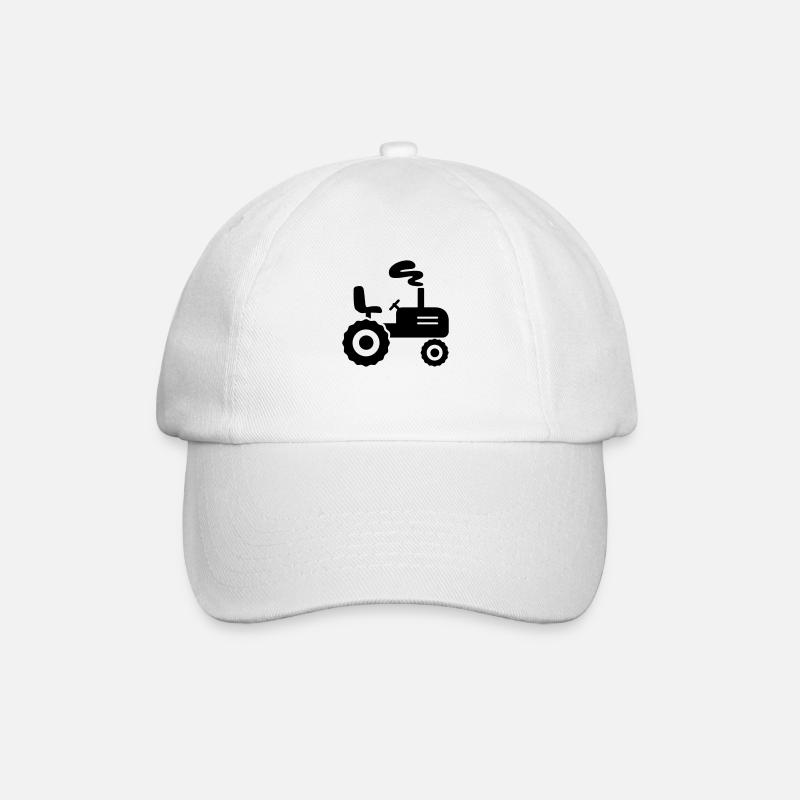 Traktor - Baseballkappe - Weiß/Weiß