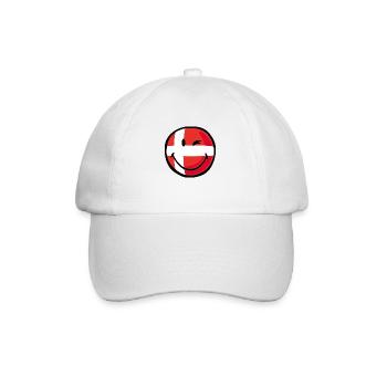 Smiley Flag Denmark - Baseballkappe - Weiß/Weiß - Vorne