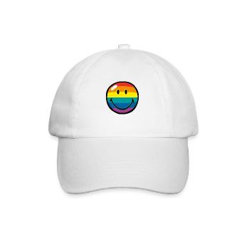 Smiley Rainbow Stripes - Baseball Cap - white/white - Front