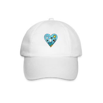 Sailboat heart, sun, summer, waves, holiday - Baseball Cap - white/white - Front