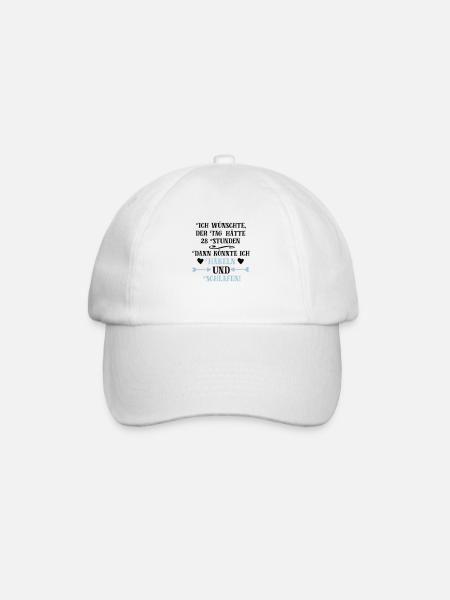 Häkeln und Schlafen Geschenk - Baseballkappe - Weiß/Weiß