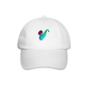 buntes Saxofon / Saxofon - Baseballkappe - Weiß/Weiß - Vorne