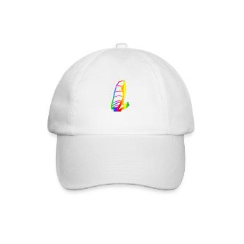 Bunter Windsurfen Regenbogen - Baseballkappe - Weiß/Weiß - Vorne