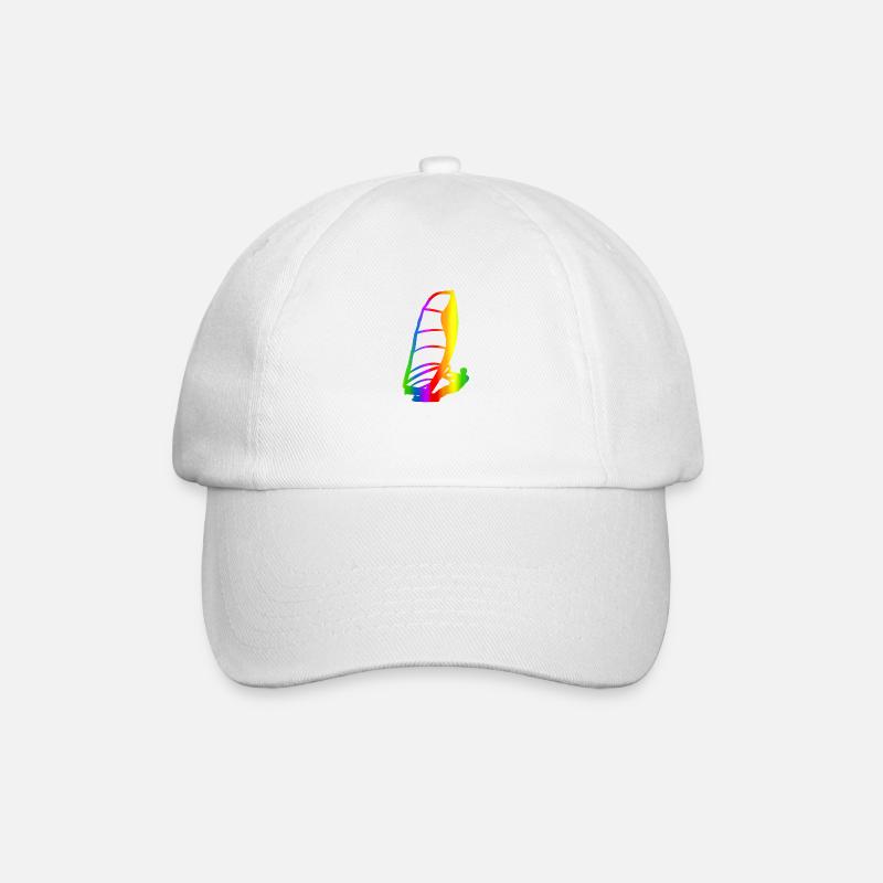 Bunter Windsurfen Regenbogen - Baseballkappe - Weiß/Weiß