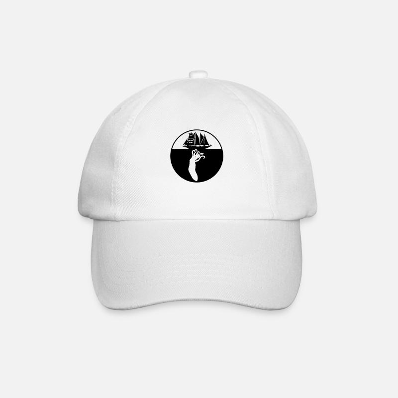 Logo voilier pieuvre géante - Casquette classique - blanc/blanc